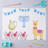 Hanukkah Tissue Paper with Vibrant Flowers, Menora Tissuepapier (Craft)
