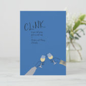 Hanukkah Toast Kaart – “Klink” Weinglas Proost (Staand voorkant)