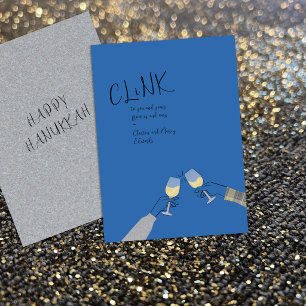 Hanukkah Toast Kaart – “Klink” Weinglas Proost