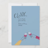 Hanukkah Toast Kaart – “Klink” Wijn Glas Proost (Voorkant)