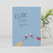 Hanukkah Toast Kaart – “Klink” Wijn Glas Proost (Staand voorkant)