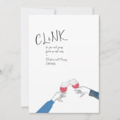 Hanukkah Toast Kaart – “Klink” Wijn Glas Proost (Voorkant)