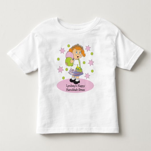 Hanukkah Toddler's Ruffle Dress Personaliseert Kinder Shirts (Voorkant)