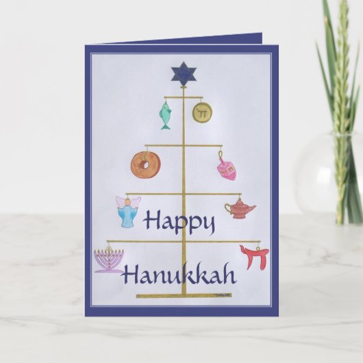 HANUKKAH TREE FEESTDAGEN KAART (Voorkant)