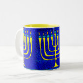 Hanukkah Tweekleurige Koffiemok (Voorkant links)