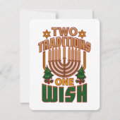 Hanukkah Two Traditions One Wish Christmukkah Feestdagenkaart (Voorkant)