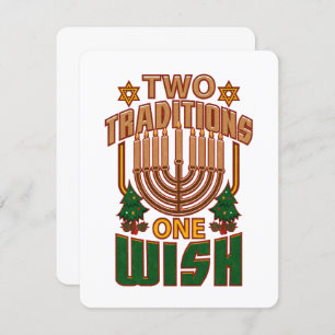 Hanukkah Two Traditions One Wish Christmukkah Feestdagenkaart