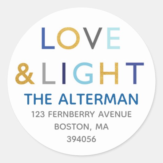 Hanukkah Typography Envelope Seal Label (Voorkant)