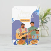 Hanukkah-uitnodiging ophelderen kaart (Staand voorkant)