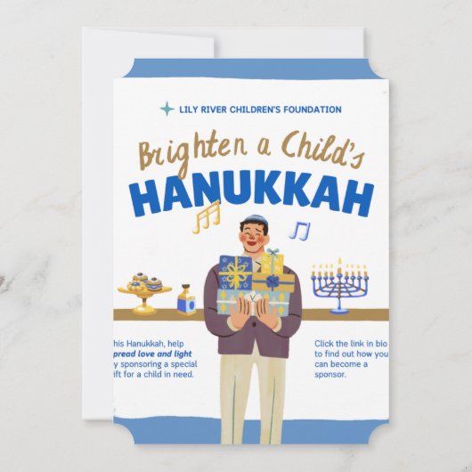 Hanukkah-uitnodiging ophelderen kaart (Achterkant)