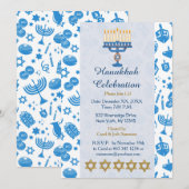 Hanukkah-uitnodigingen Kaart (Voorkant / Achterkant)