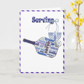 Hanukkah vakantie pickleball groet kaart (Gele Bloem)