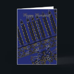 hanukkah - vakantiekaart met blauw kaarsen feestdagen kaart<br><div class="desc">hanukkah - vakantiekaart met blauw - en goudkaarsen</div>