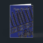 hanukkah - vakantiekaart met blauw kaarsen feestdagen kaart<br><div class="desc">hanukkah - vakantiekaart met blauw - en goudkaarsen</div>