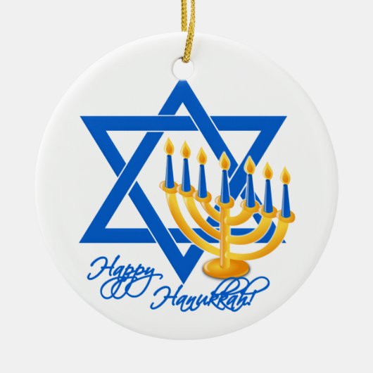 Hanukkah-versiering - pas aan keramisch ornament (Voorkant)