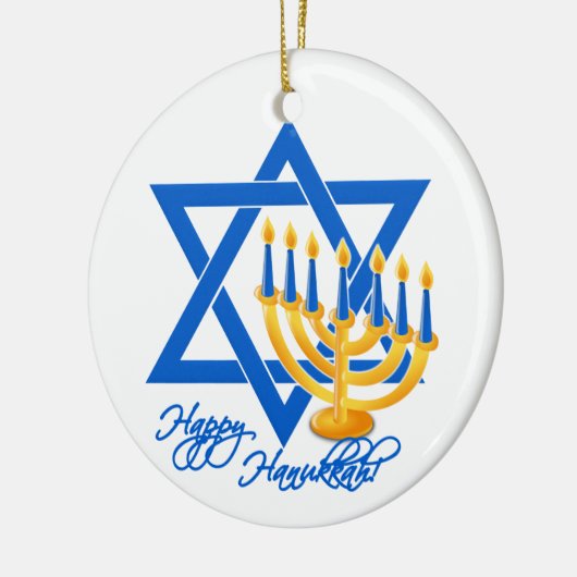 Hanukkah-versiering - pas aan keramisch ornament (Links)