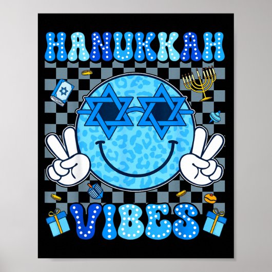Hanukkah Vibes Chanukah Pajama Happy Hanukkah Men  Poster (Voorkant)