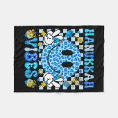 Hanukkah Vibes Groovy Smile Face Jewish Holiday Ch Fleece Deken (Voorkant (Horizontaal))