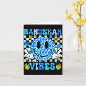 Hanukkah Vibes Groovy Smile Face Jewish Holiday Ch Kaart (Gele Bloem)