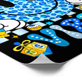 Hanukkah Vibes Groovy Smile Face Jewish Holiday Ch Poster (Hoek)