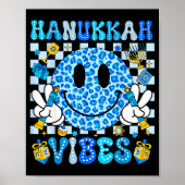 Hanukkah Vibes Groovy Smile Face Jewish Holiday Ch Poster (Voorkant)