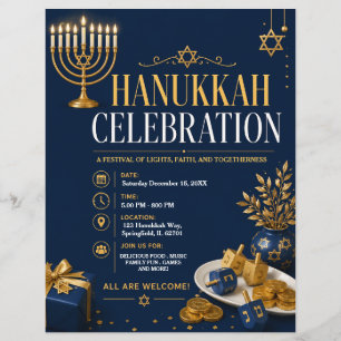 Hanukkah-viering Flyer