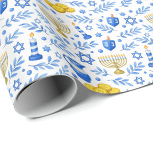 🕎Hanukkah-vieringpictogrammen Cadeaupapier