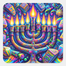 Hanukkah Vierkante Sticker