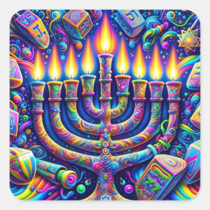 Hanukkah Vierkante Sticker