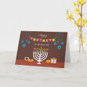 Hanukkah voor Geheime Pay met Menorah en Stars Kaart (Gele Bloem)