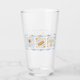 Hanukkah Water Glass Glas