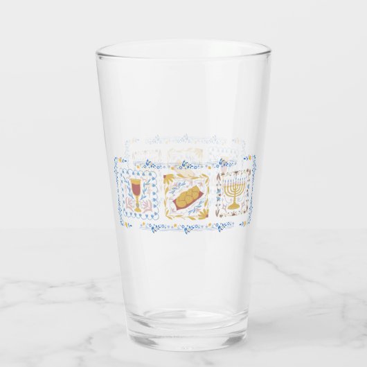 Hanukkah Water Glass Glas (Achterkant)