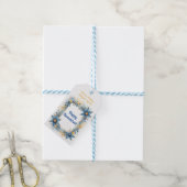 Hanukkah waterverf Bloemengloed Cadeaulabel (Met Touw)