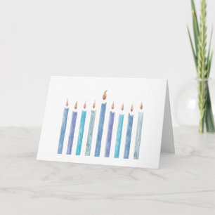 Hanukkah Waterverf Candle Folded Wenskaart Kaart
