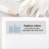 Hanukkah Waterverf Candles Adresetiketten Etiket (Insitu)