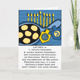 Hanukkah Wenskaart "Aardappelpannenkoeken" Feestdagen Kaart