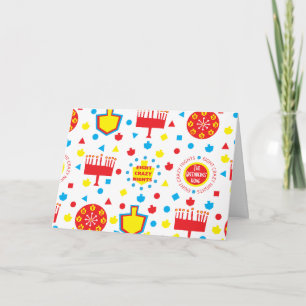 Hanukkah Wenskaart COLORFUL CRAZY 8 DAGEN Feestdagen Kaart