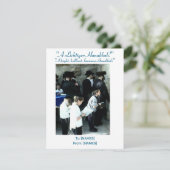 Hanukkah Wenskaart @ de Westerne Muur 1990 Feestdagenkaart (Staand voorkant)