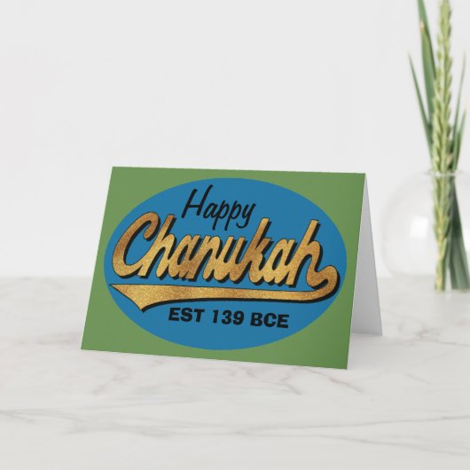 Hanukkah Wenskaart/Envelope "Retro Chanukah" Feestdagen Kaart (Voorkant)
