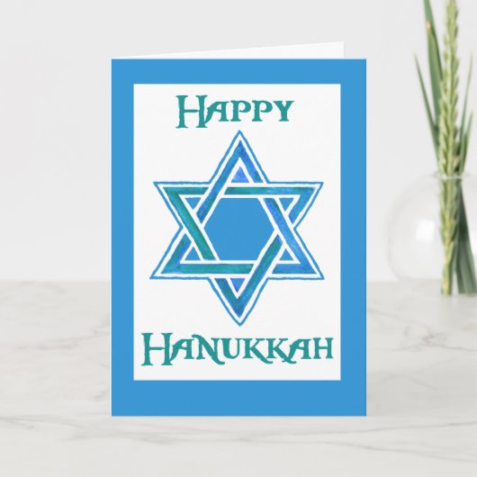 Hanukkah Wenskaart met davidster Feestdagen Kaart (Voorkant)