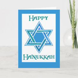 Hanukkah Wenskaart met davidster Feestdagen Kaart