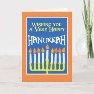 Hanukkah-Wenskaart met Menorah Feestdagen Kaart