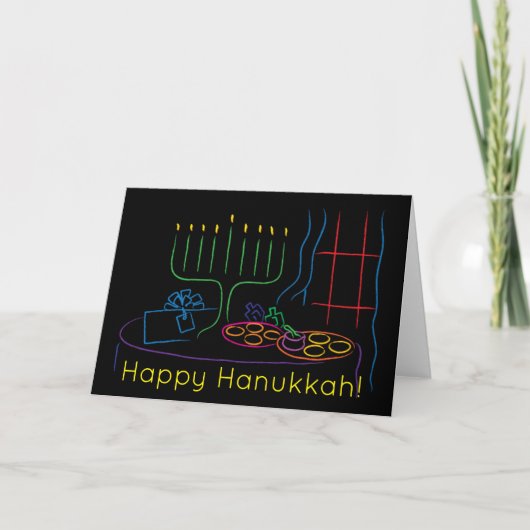 Hanukkah Wenskaart personaliseren met envelop Feestdagen Kaart (Voorkant)