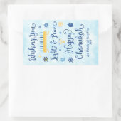 Hanukkah Whimsical Light and Peace Rechthoekige Sticker (Tas)