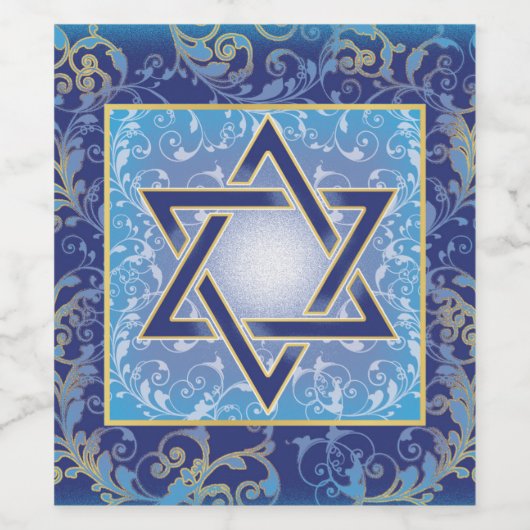 Hanukkah-wijnlabels Joodse wijnfleslabels Wijn Etiket (Enkel label)