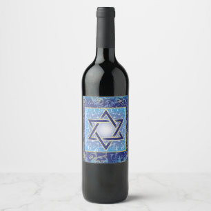 Hanukkah-wijnlabels Joodse wijnfleslabels Wijn Etiket