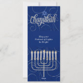Hanukkah wil Custom Year Blue en Silver Photo Feestdagenkaart (Achterkant)