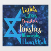 Hanukkah Window Cling Raamsticker (Vel)