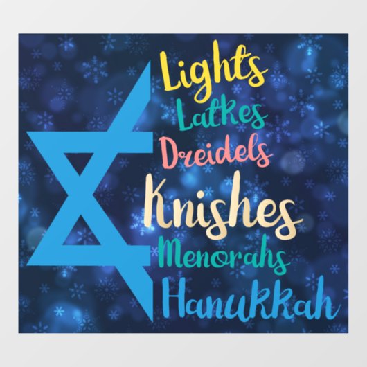 Hanukkah Window Cling Raamsticker (Vel)
