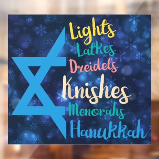 Hanukkah Window Cling Raamsticker (Vel 2)